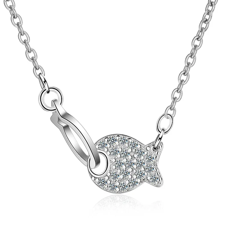 Новинка модное серебряное ожерелье Utimtree с подвеской в виде рыбы верхнее из