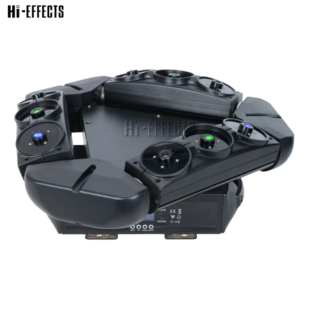 Светодиодный движущийся головной свет RGB цвет Паук лазерный 9 глаз DMX