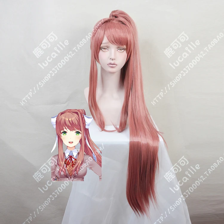 Аниме Doki Literature Club! Карнавальный парик Monika длинный термостойкий синтетический