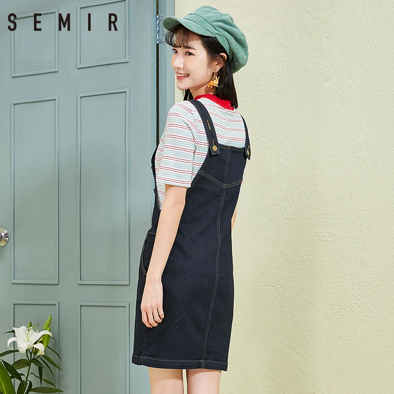 SEMIR платье 2018 новое летнее поступление джинсовые платья спереди Набор пуговиц