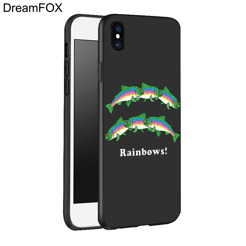 DREAMFOX K294 рыба черный мягкий силиконовый чехол из ТПУ для Apple iPhone XR XS Max X 8 7 6 S плюс 5 5S
