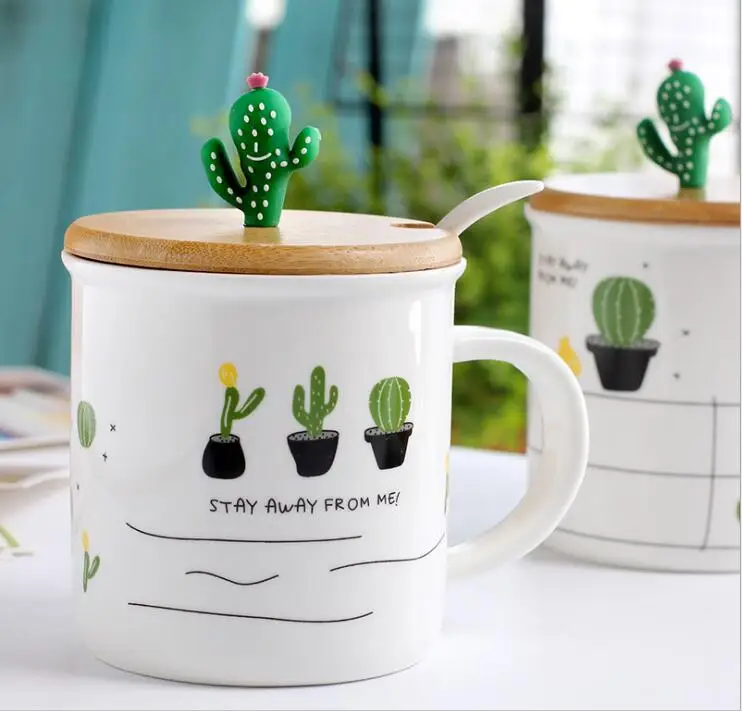 Керамическая кружка для воды с ложкой и бамбуковым покрытием|cup mixed|mug cupmug cup design |