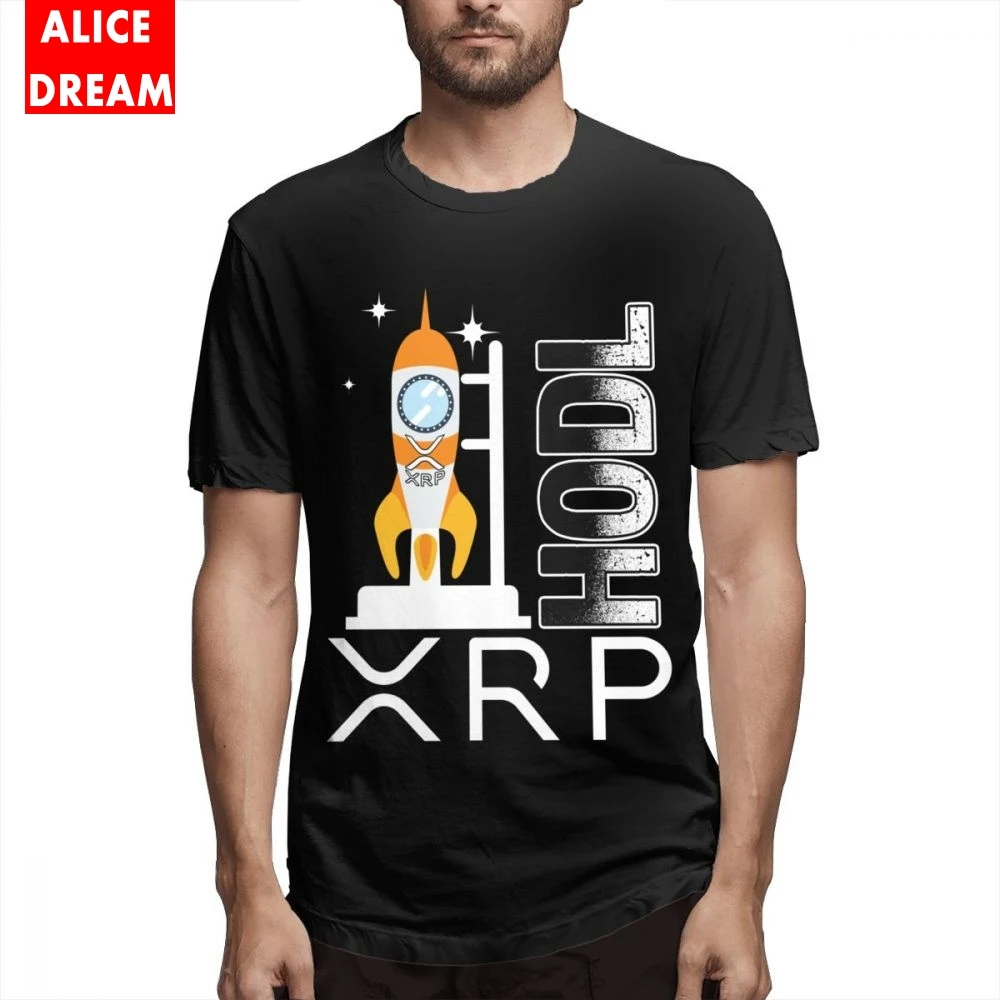 HODL пульсация Новый XRP логотип футболка качество Homme с круглым вырезом Alicedream
