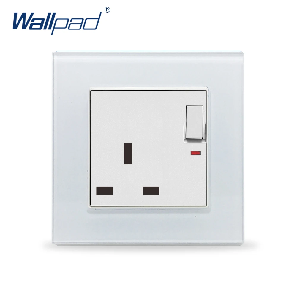 

1 2 3 4 Gang 16A 13A Socket Wallpad Tempered Glass 110V-250V EU UK Standard Fluorescent Push On and Off Switch Power Supply Box