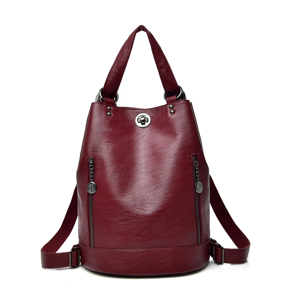 Популярный женский рюкзак mochila feminina повседневный многофункциональный кожаный