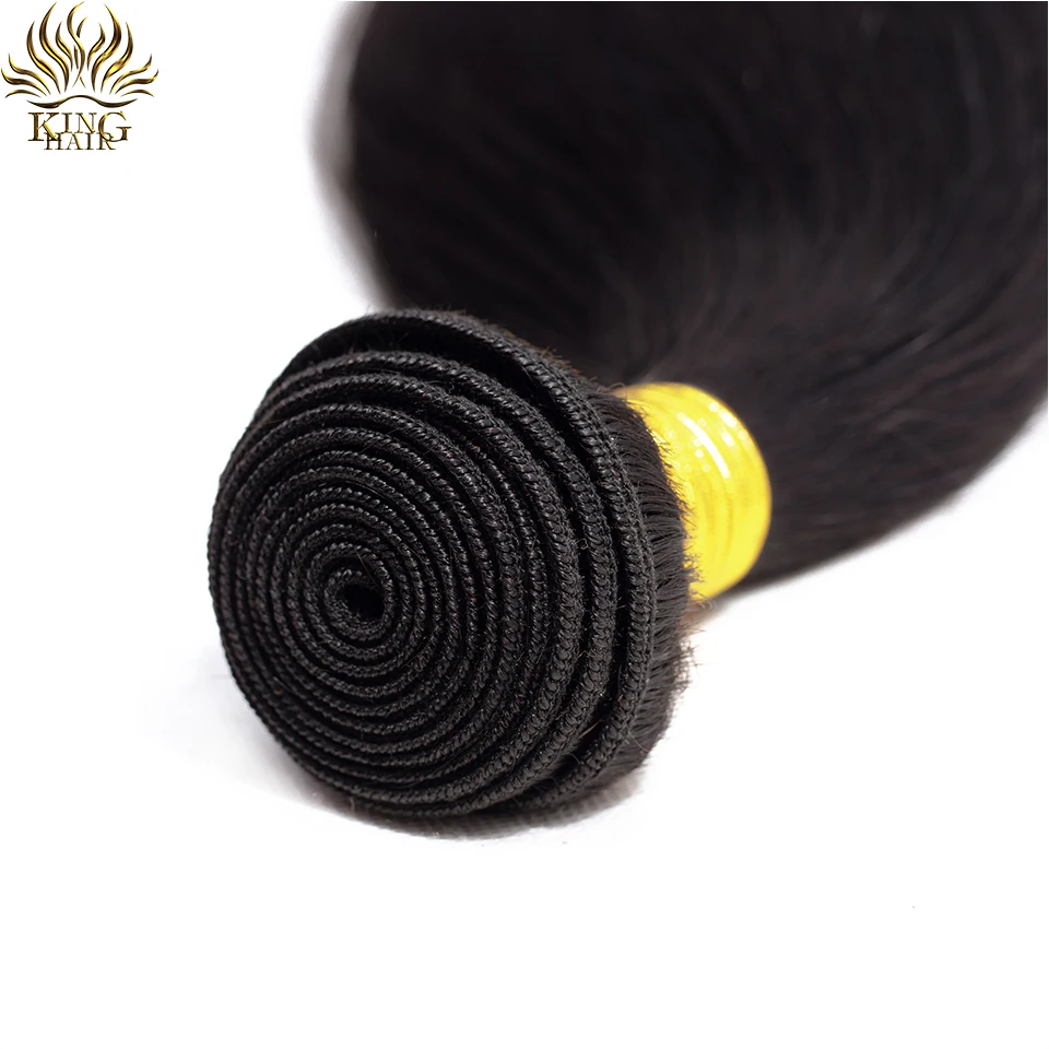 Королевские волосы перуанские прямые 3 пучка с закрытием 100% Remy человеческие