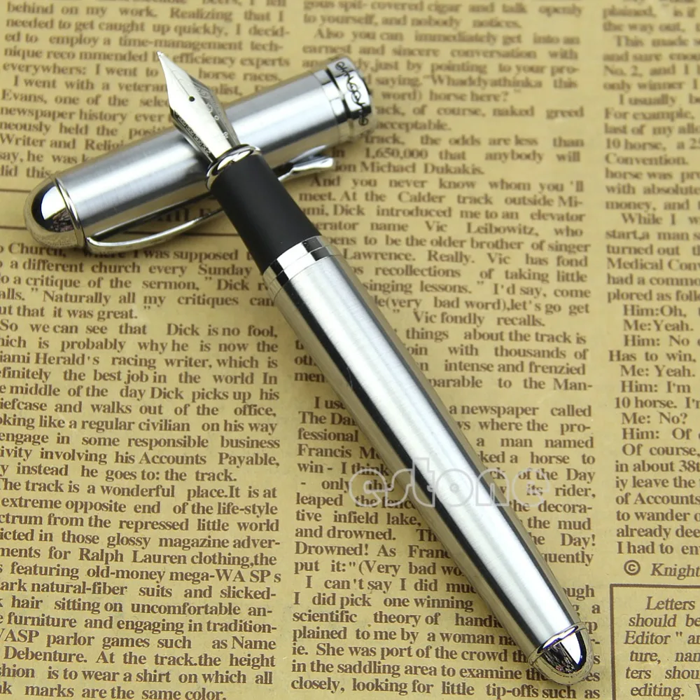 New Hot Jinhao X750 Silver Medium 18KGP Nib Fountain Pen Stainless Steel24#20 | Канцтовары для офиса и дома