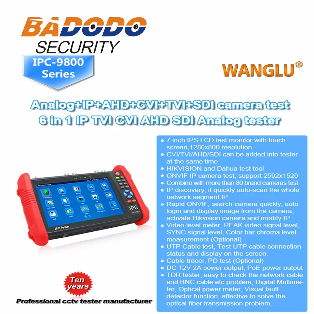 IPC9800 " сенсорный экран CCTV аналог видео HD1080P ip-камера Wifi тестер
