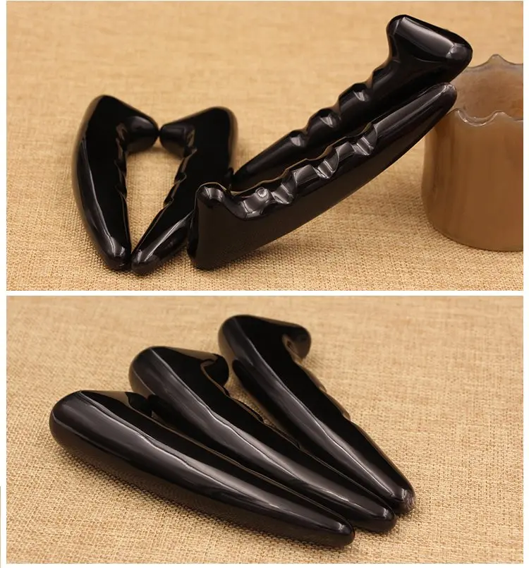 Массажная пластина для ног, ручка Gua Sha, натуральный буйвол, рога, акупунктурный массажер, инструмент для красоты глаз, здоровье