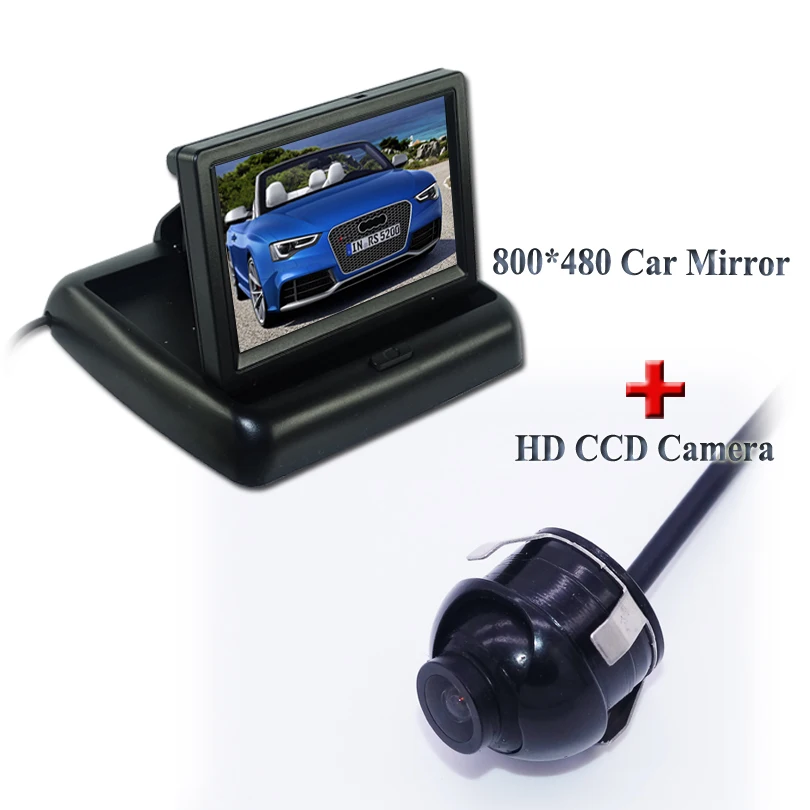 

FOR all cars as for Hummer/Aston Martin ect HD CCD car Front/rear view camera + 4.3"Foldable car parking monitor 800*480