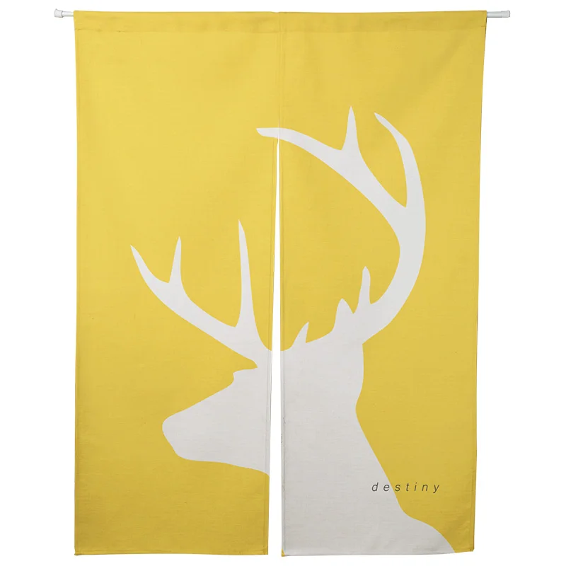 Скандинавские желтые геометрические занавески Hello Deer для кухни кафе учебы
