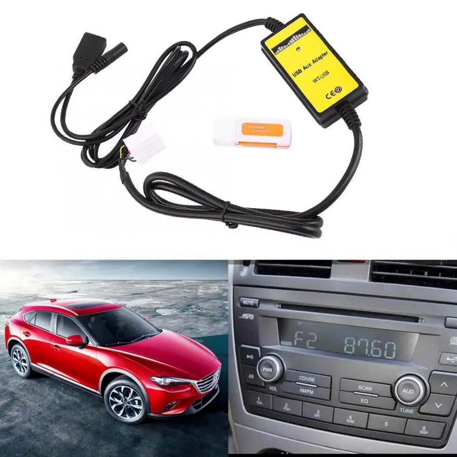 Автомобильный MP3 интерфейс USB адаптер аудио AUX кабель для передачи данных
