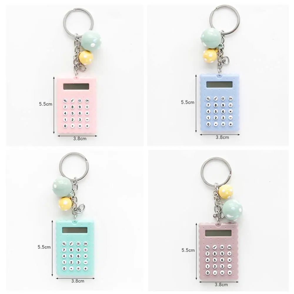 1 шт. Мини Тонкий калькулятор брелки с кнопкой батарея брелок ПВХ унисекс для