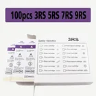 100 шт. картридж 3RS5RS7RS9RS тату Перманентный макияж ручка машина иглы Советы для бровей губ микроблейдинг принадлежности