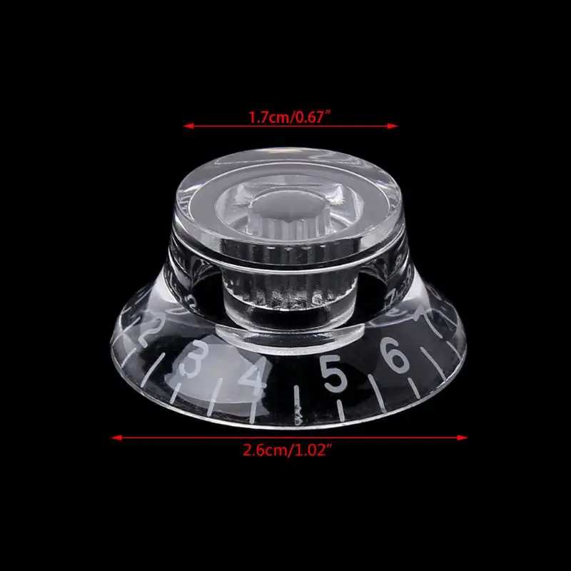 OOTDTY1pc Knob Button Bell Shape Guitar Tone Volume Control For LP Parts Transparent White | Спорт и развлечения