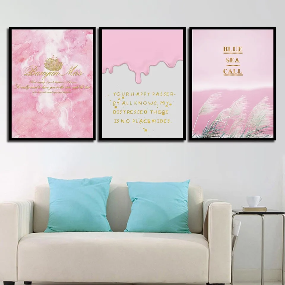 

Space Art Wall Nordic Style Cartoon Dreamy Landscape Pink Home Decor Painting Canvas Prints Poster Modern Picture For Room