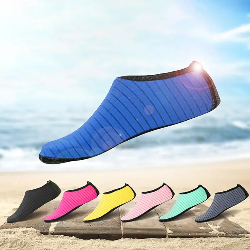 Полосатая обувь для плавания унисекс нескользящие носки пляжный бассейн