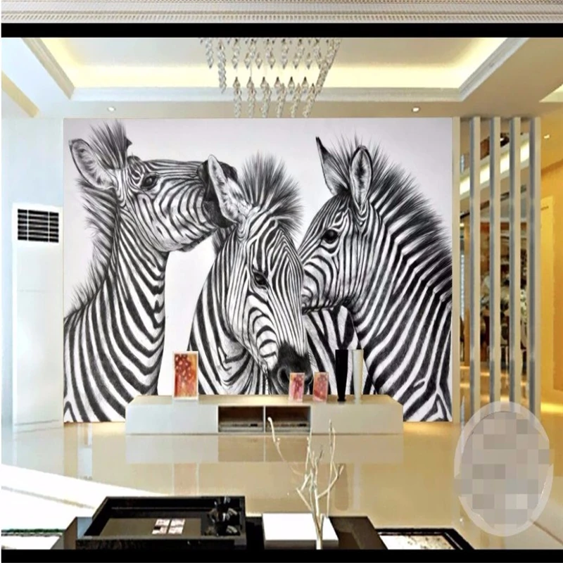 Papel де parede заказ 3D фото обои белые шорты с принтом зебры HD качество жизни панно