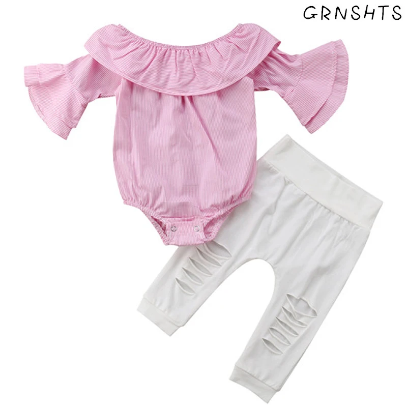 2018 Милая Одежда для новорожденных девочек Повседневная розовая футболка с