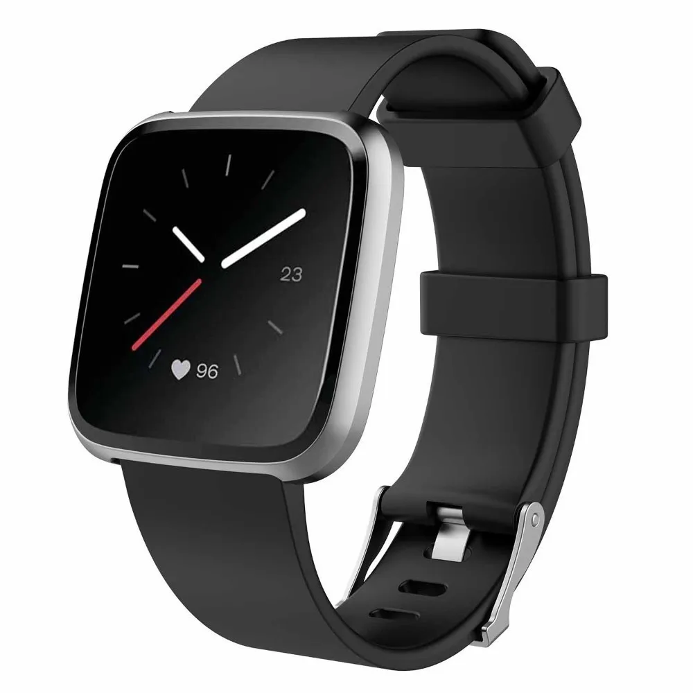 Black Coolaxy ремешок для Fitbit Versa/Versa Lite ремешок для Fitbit Versa Edition силиконовый сменный Браслет для Fit Bit Versa, ремешок - Цвет: Black