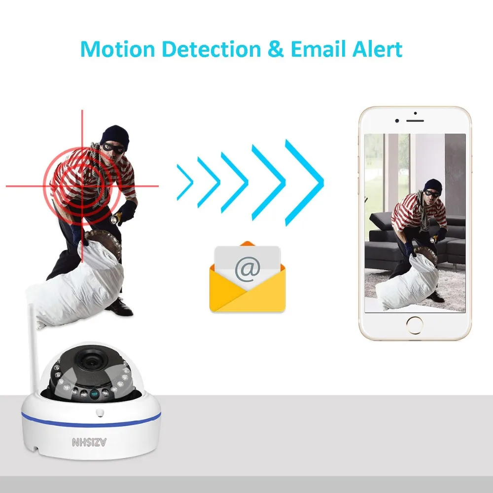 AZISHN Vandalproof аудио широкоугольный 1080P 960P 720P WiFi ip-камера с микрофоном для наружного