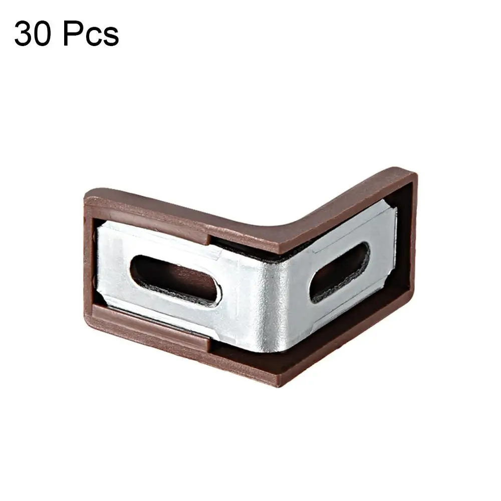 

Uxcell 30pcs/20pcs 29x29x18mm Metal Plastic L Shaped Angle Bracket Shelf Corner Brace Plate Brown White for Cabinet Shelf