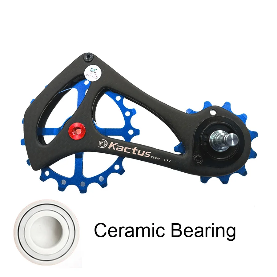 ceramic 3 KACTUS 17T велосипедный задний переключатель направляющие шкивы колеса велосипед углеродное волокно Jockey колесный керамический подшипник для SRAM ETAP запчасти для велосипеда - Цвет: ceramic 3