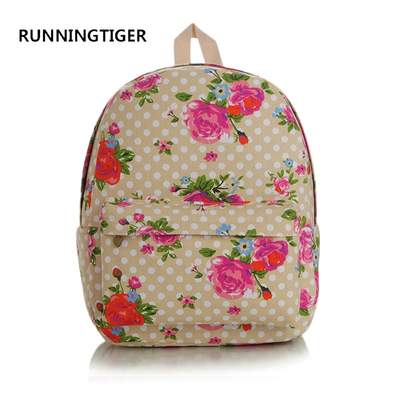 RUNNINGTIGER женский рюкзак с цветочным принтом Холщовый школьный модные школьные