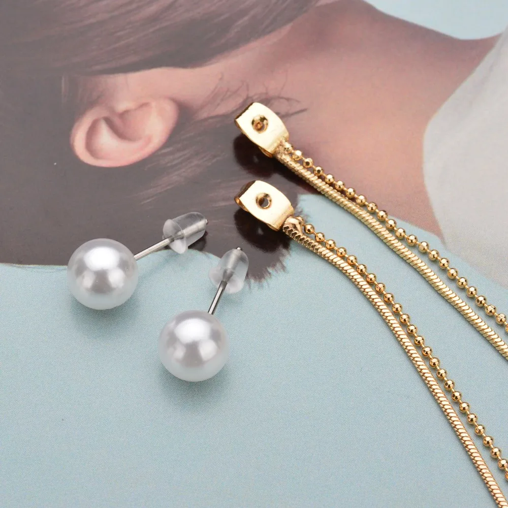 UAM Hyperbole панк золотой цвет супер длинные висячие серьги с кисточками маленькие