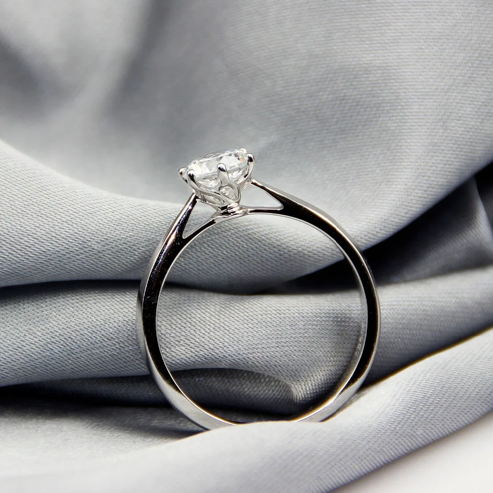 LASAMERO 0.5ct искусственный бриллиант моасаниты 6 зубцов стерлингового серебра 925