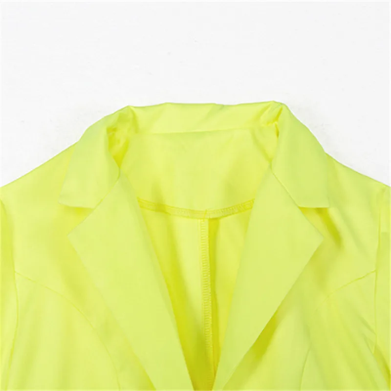 Женские офисные костюмы из 2 предметов неоновый цвет короткий топ кардиган