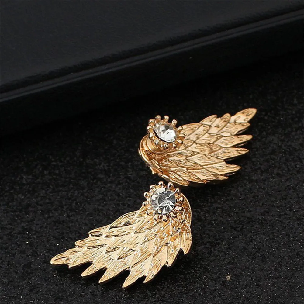 1 пара женские ботинки в стиле панк с крыльями ангела Стразы Перо Серьги