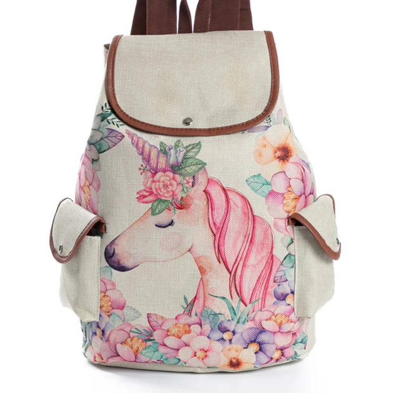 Школьный рюкзак с единорогом милый Mochila Feminina модный кулиской принтом Kawaii