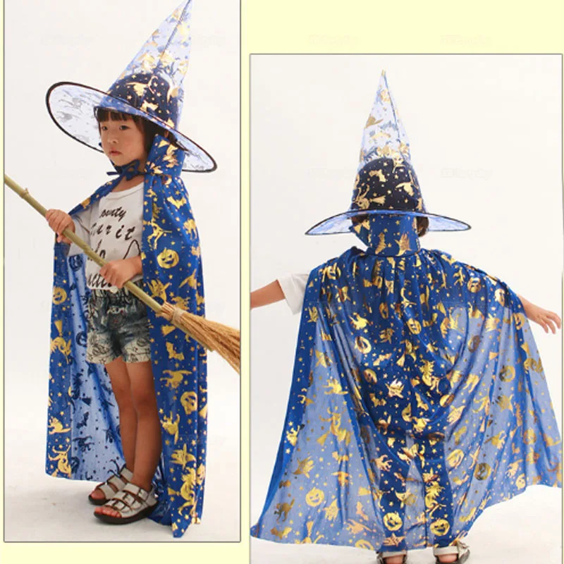 Kids Pumpkin Vampire Cloak Stage Performance Halloween Christmas Party Cosplay Costume Accessories 80cm | Тематическая одежда и