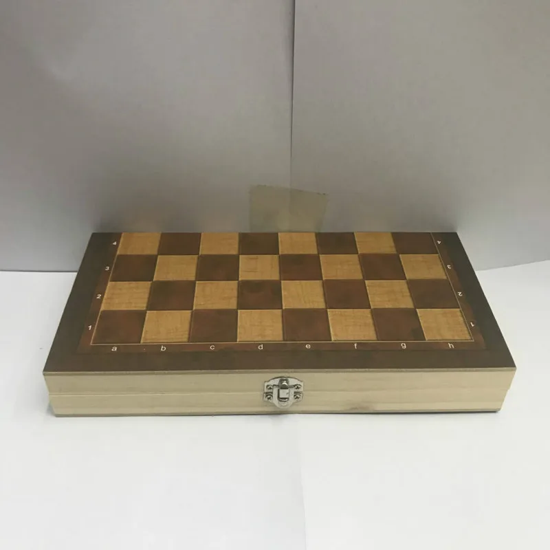 

Foreign Trade New Products Wooden Folding 3 In 1 Chess International Checkers Western Backgammon 24cm*24cm*1.8cm