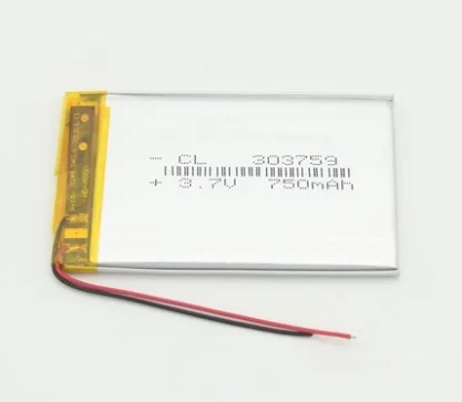 GPS Аккумулятор для навигатора 3 7 V 303759 полимерная литиевая батарея 750mAh устройство