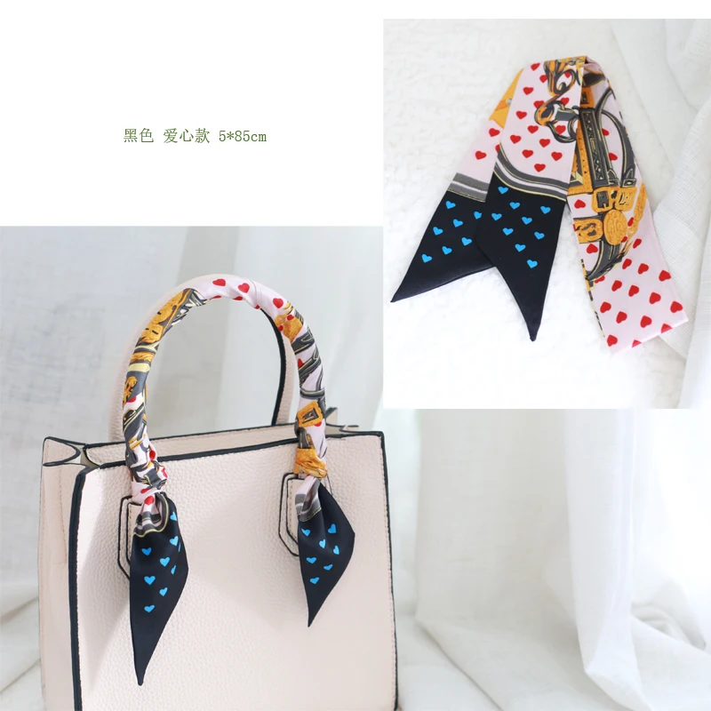 New Love Print Lady Neck Bags Decoration 100% Silk Riband Skinny Scarf Small Ribbon Hair Band Bandeaus Choker ZSBD100 |