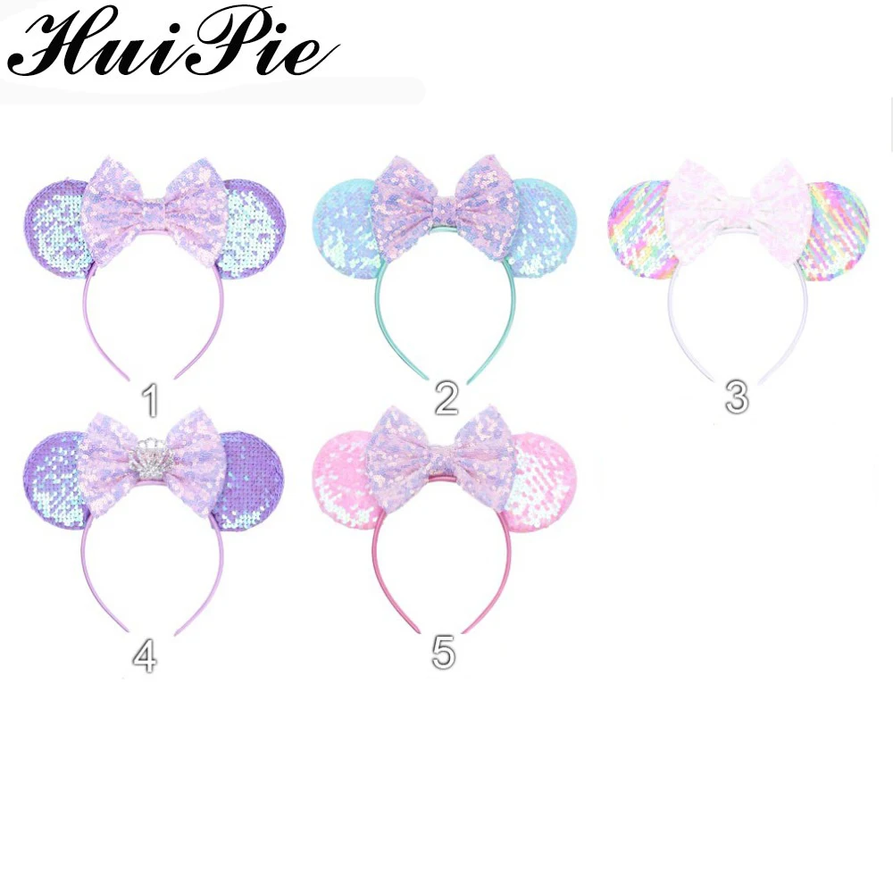 Shiny Sequins Hair Bow Mermaid Rainbow Women/Girl 3.3&quot Flip 2020 Ears Headband Hairband For Girl Accessories | Аксессуары для