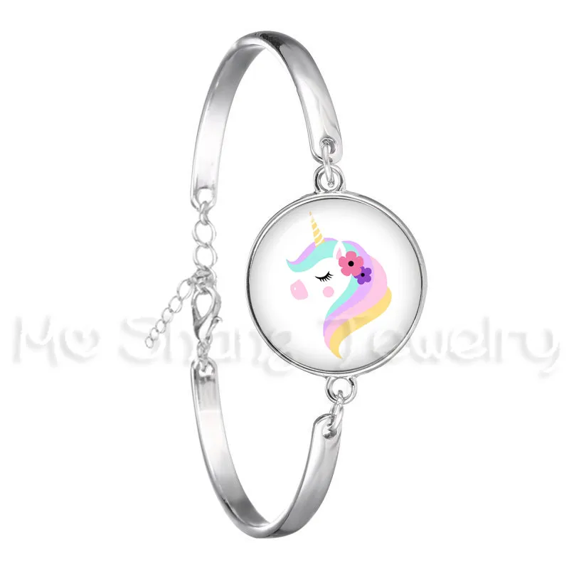 Cartoon Horse Unicorn Chain Bracelets Flower Charms Women Men Unisex Trendy Jewelry Lover's Christmas Party Gift | Украшения и