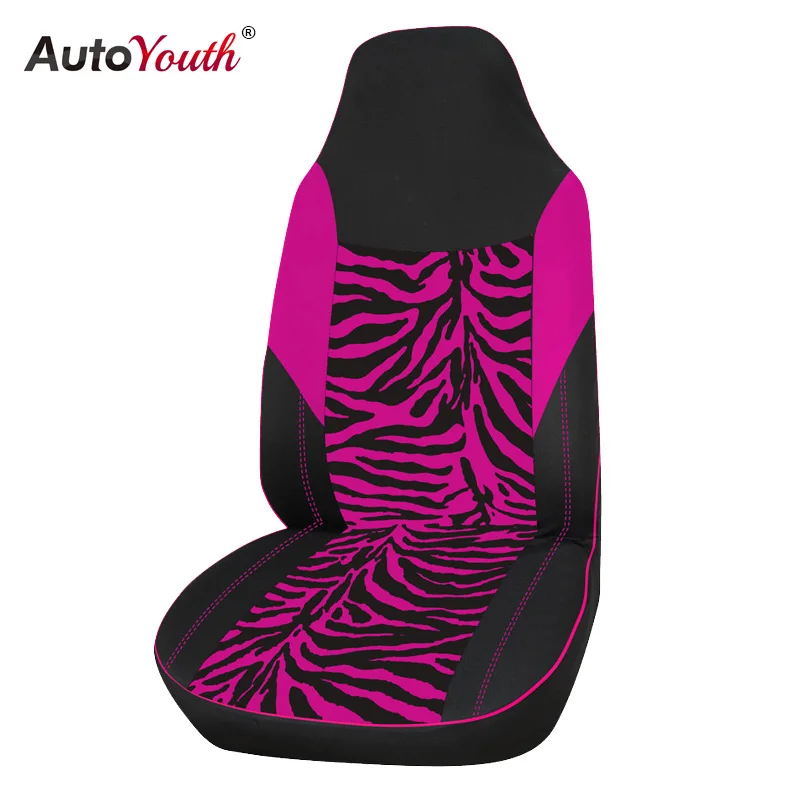 1PCS AUTOYOUTH бархатной ткани розового цвета с принтом зебры чехол для сидения автомобиля универсальный размер подходит для большинства автомобилей SUV стайлинга автомобилей внутренние аксессуары, сиденье крышка - Название цвета: 1PCS