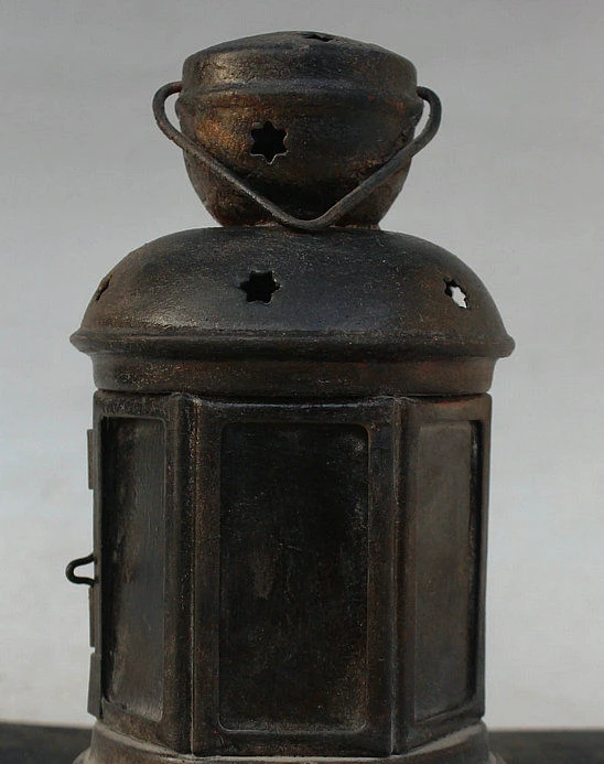 7&quot Antique Chinese Dynasty Palace Copper Collect Lampstand Fire Censer Oil Lamp | Дом и сад