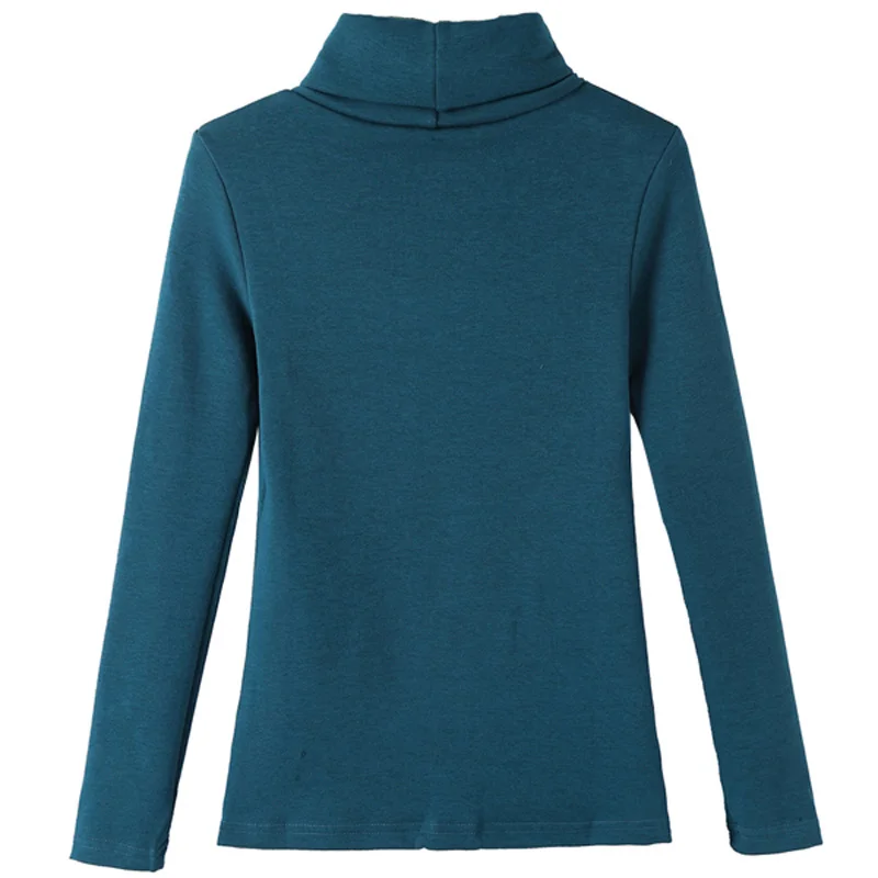 2018 осенние и зимние теплые плюс бархат утолщение основные водолазка рубашка