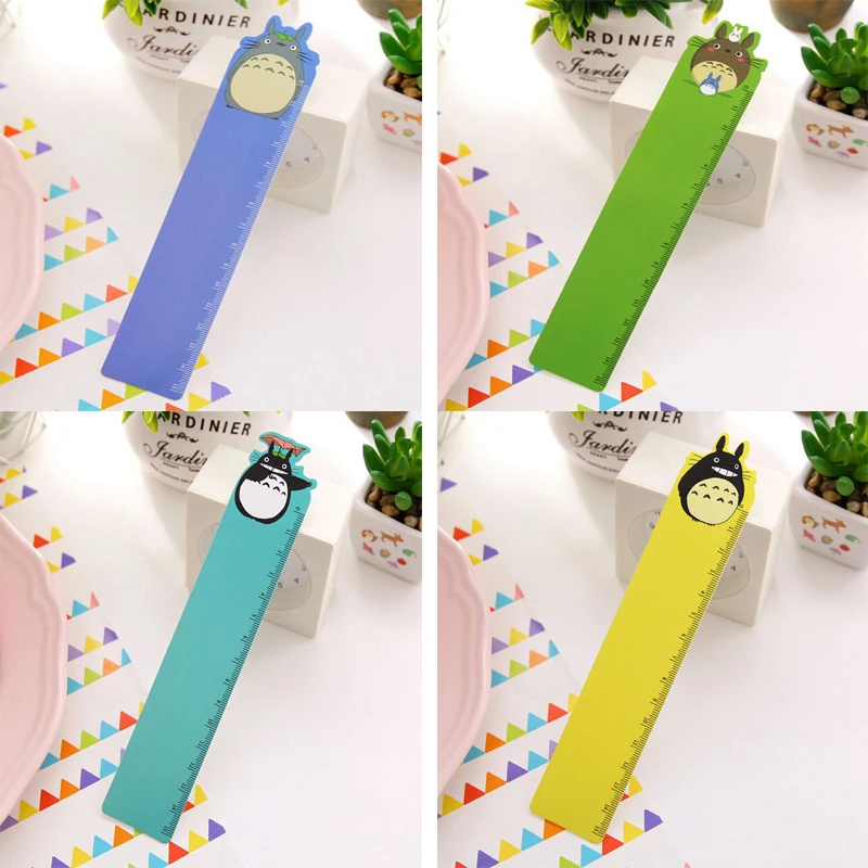4 шт. милые Мультяшные линейки из ПВХ прямые для Рисование закладок линейка 15 см