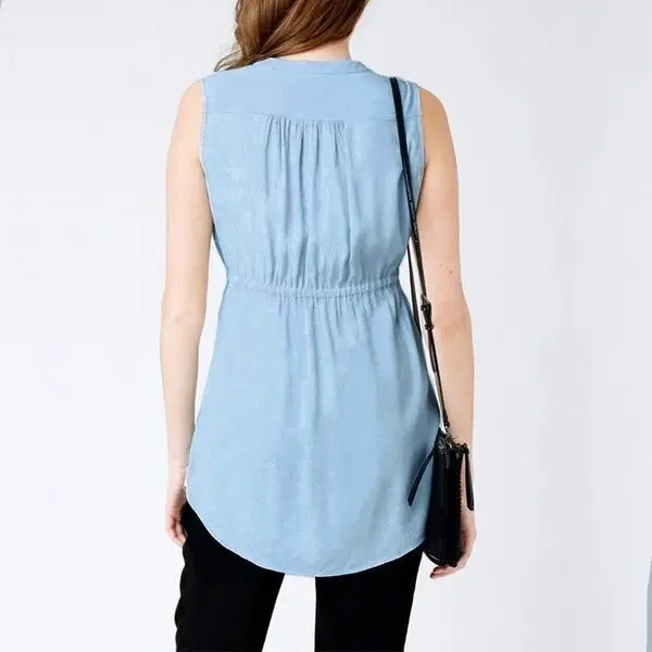 Женская Повседневная Блузка без рукавов Рубашки Топы с v образным вырезом и