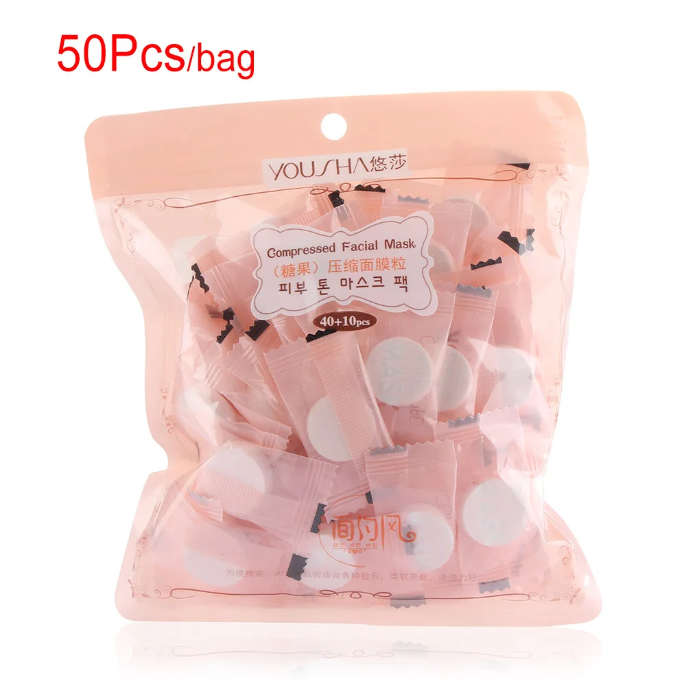 50pcs 20 Вт, 30 Вт, 50 шт./пакет сжатый маски для лица Бумага нетканый изготовлены Для женщин Красота макияж одноразовые сделай сам инструмент для ухода за кожей лица - Цвет: 50pcs