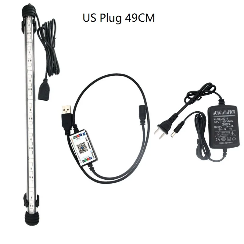 49CM US Plug Погружной светильник для аквариума светодиодный светильник ing RGB светильник для аквариума светодиодный светильник для аквариума водонепроницаемый аквариумный светодиодный светильник ing - Цвет: 49CM US Plug