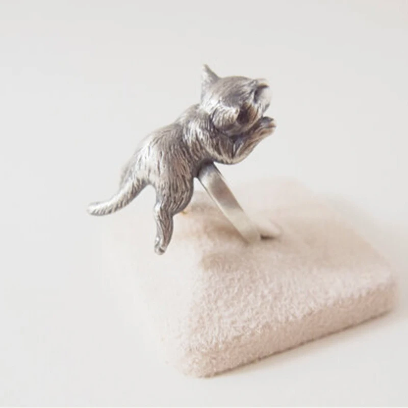 Wholesale Unique Handmade Retro Sleeping Cat Ring Cute Pet Girl Gift Jewelry--12pcs/Lot | Украшения и аксессуары