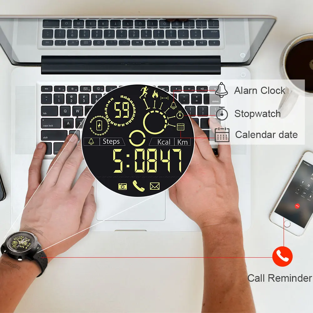LOKMAT мужские часы Bluetooth водонепроницаемые указка Смарт спортивные модные для