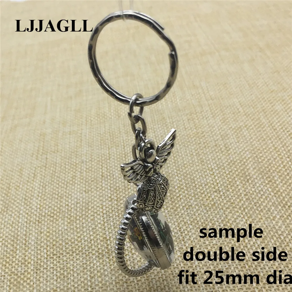 Цинковый Бронзовый Ангел Шарм Diy Брелки застежки 3 шт 25 мм вращения купол Камея в