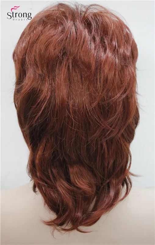StrongBeauty короткий лохматый слоистый медный красный Классический колпачок полный синтетический парик женские парики выбор цвета